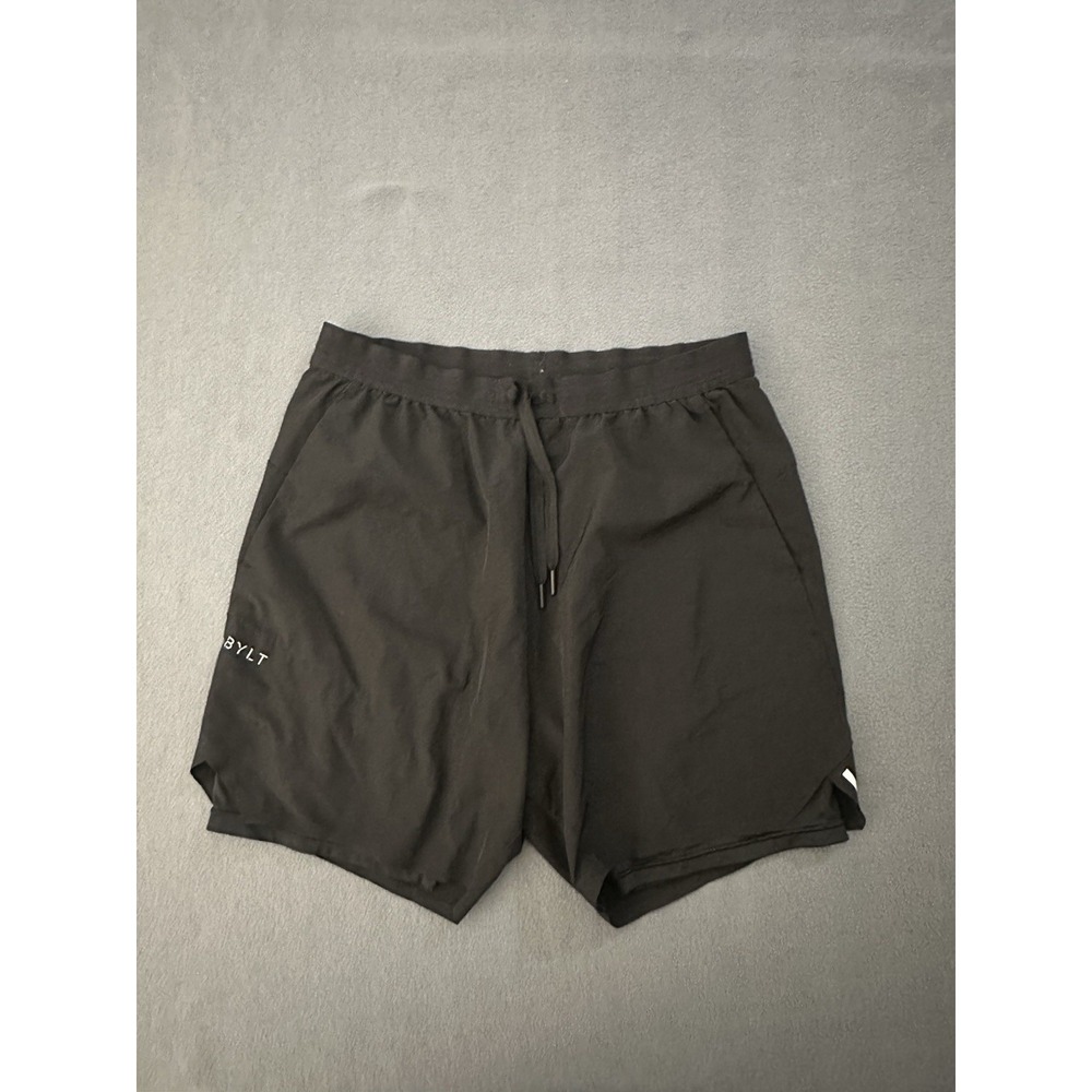 BYLT Shorts Mens L Black Swift Lined Running Training Athletic Gym Performance